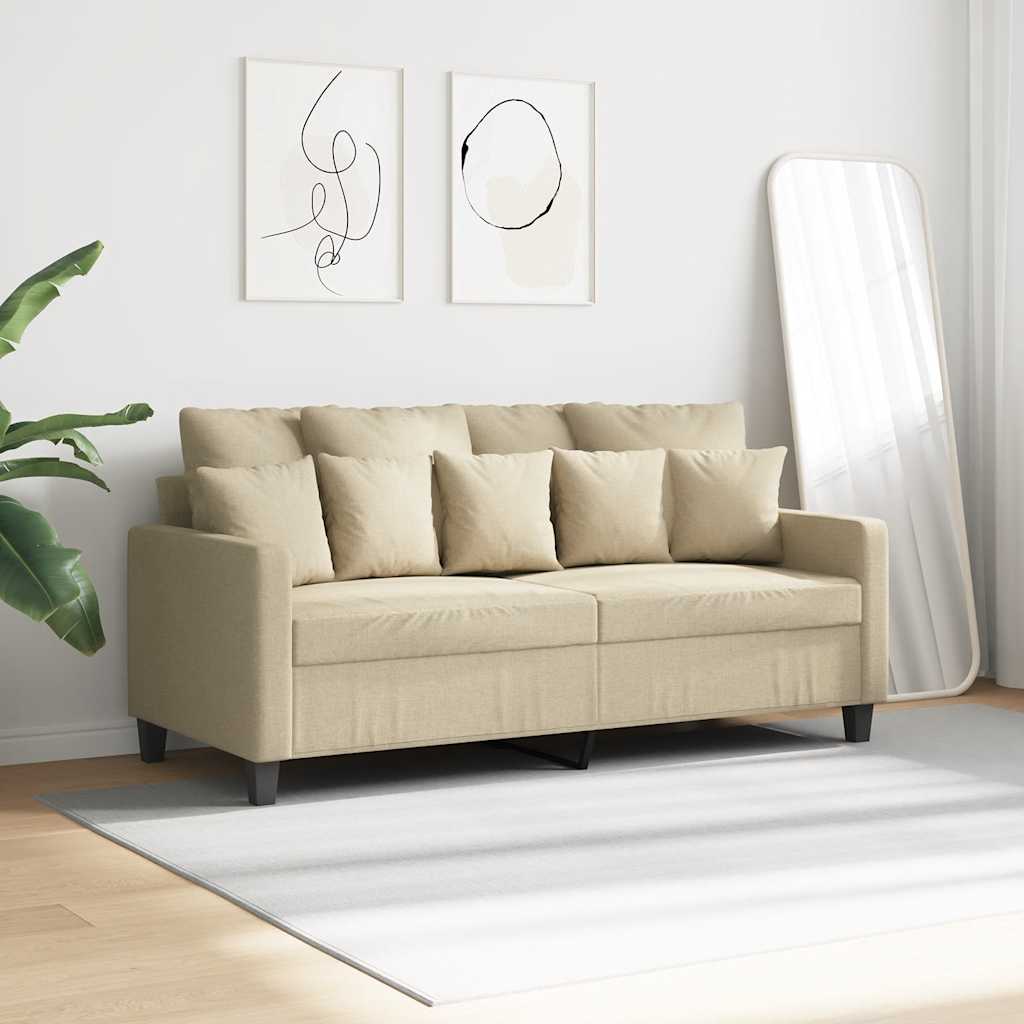Tweezitsbank 140 cm stof crèmekleurig is nu te koop bij PeponiXL, paradijselijk wonen!