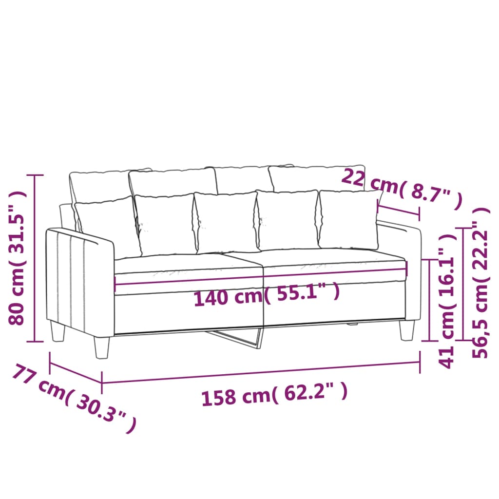 Tweezitsbank 140 cm stof bruin is nu te koop bij PeponiXL, paradijselijk wonen!