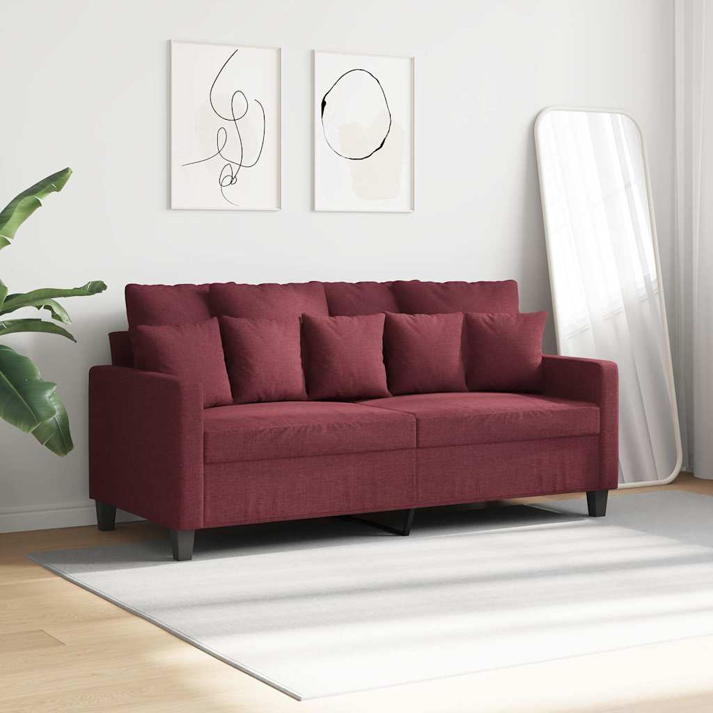 Tweezitsbank 140 cm stof wijnrood is nu te koop bij PeponiXL, paradijselijk wonen!