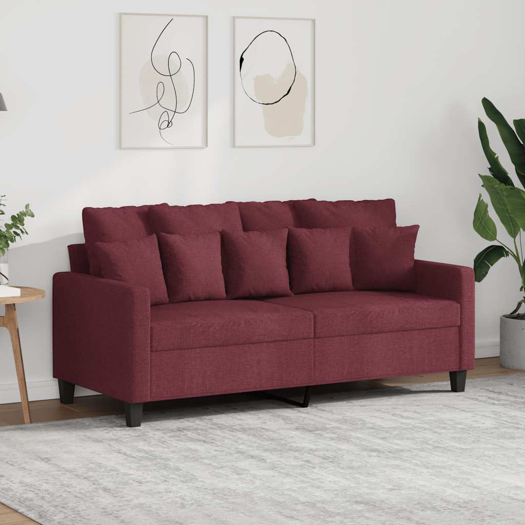 Tweezitsbank 140 cm stof wijnrood is nu te koop bij PeponiXL, paradijselijk wonen!