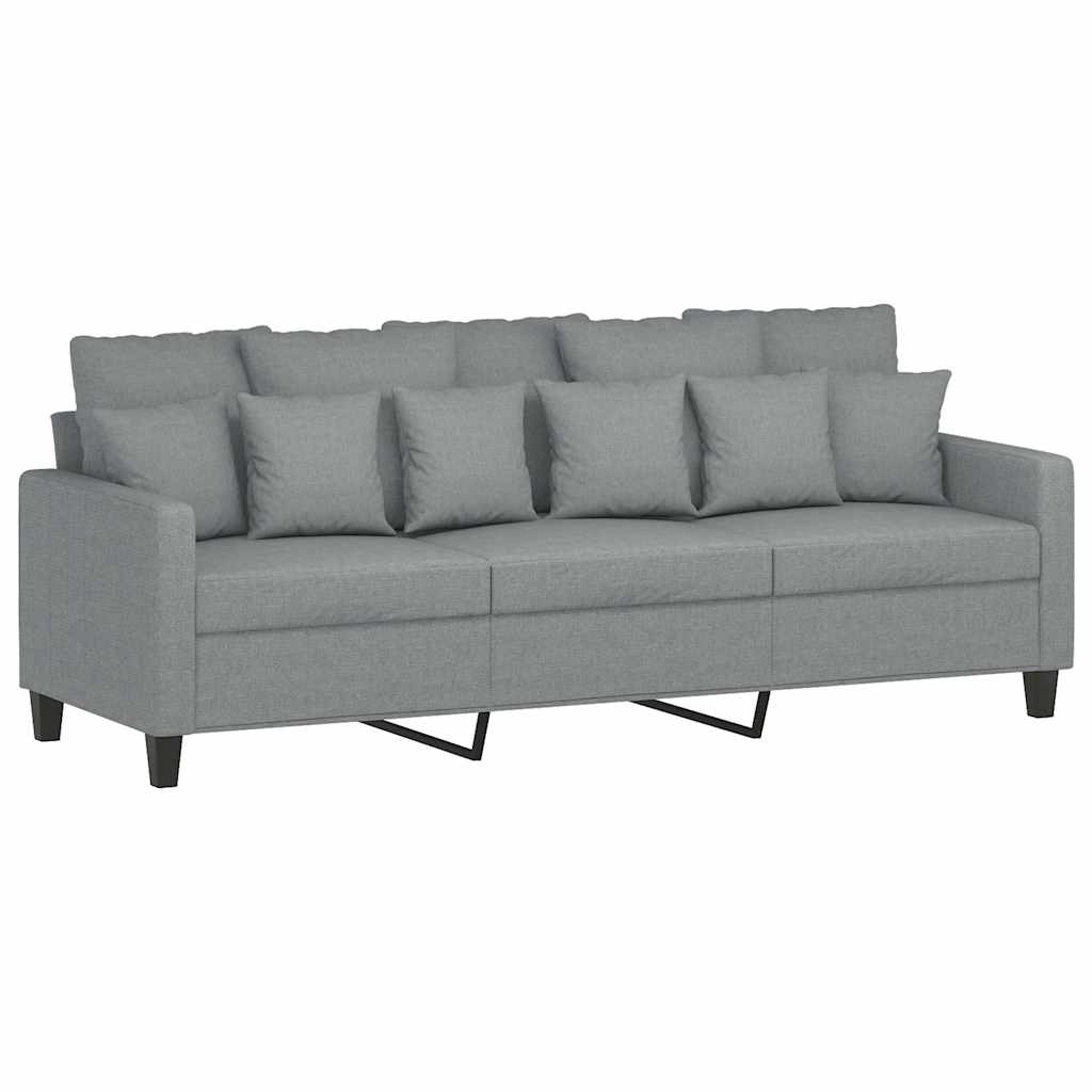 Driezitsbank 180 cm stof lichtgrijs is nu te koop bij PeponiXL, paradijselijk wonen!
