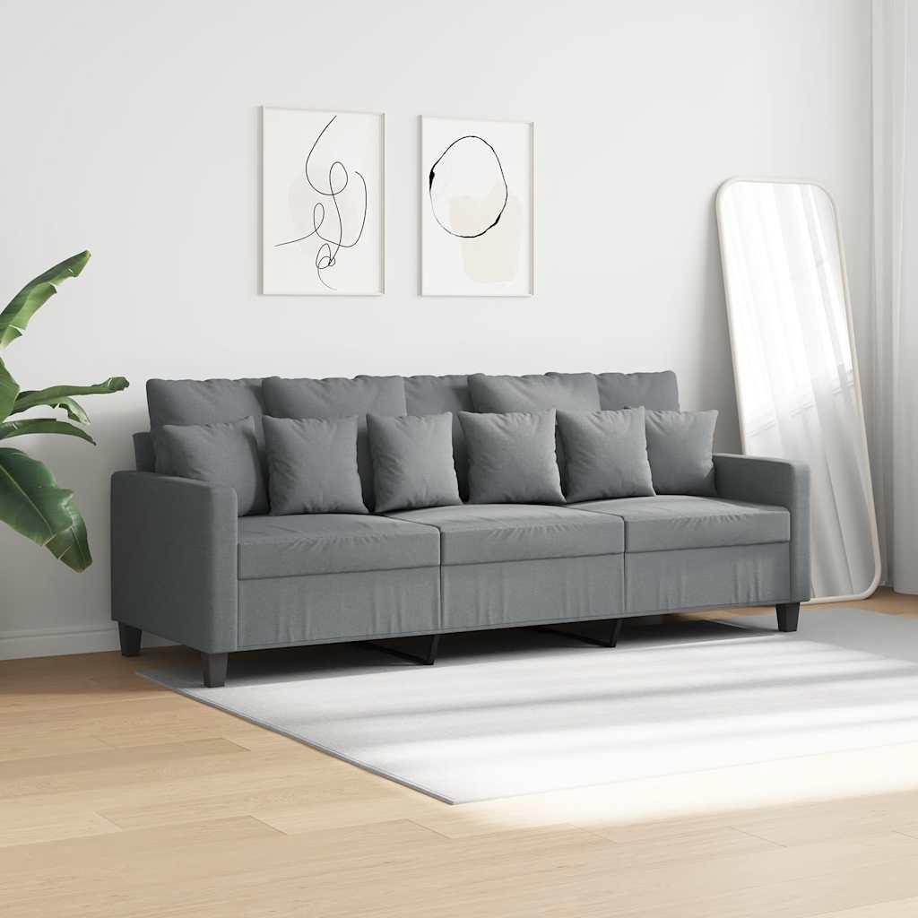 Driezitsbank 180 cm stof lichtgrijs is nu te koop bij PeponiXL, paradijselijk wonen!