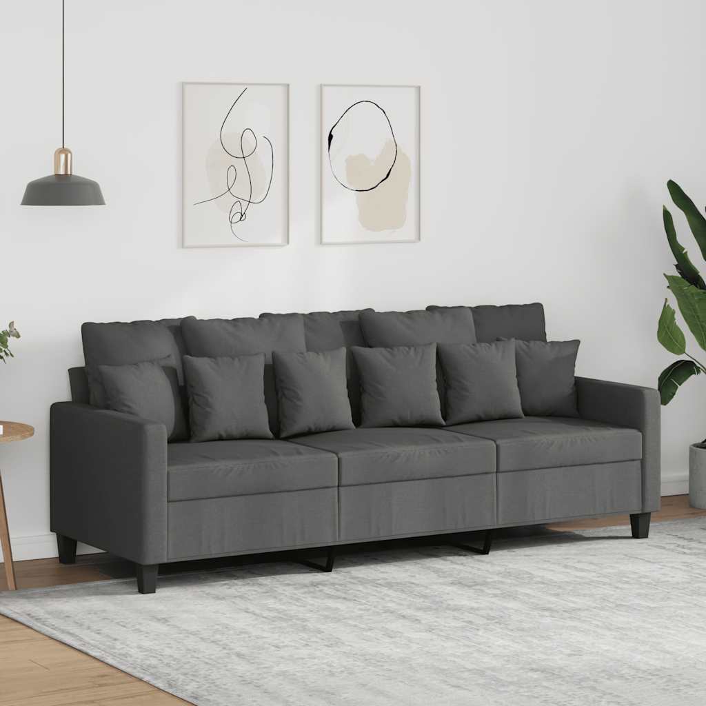 Driezitsbank 180 cm stof donkergrijs is nu te koop bij PeponiXL, paradijselijk wonen!