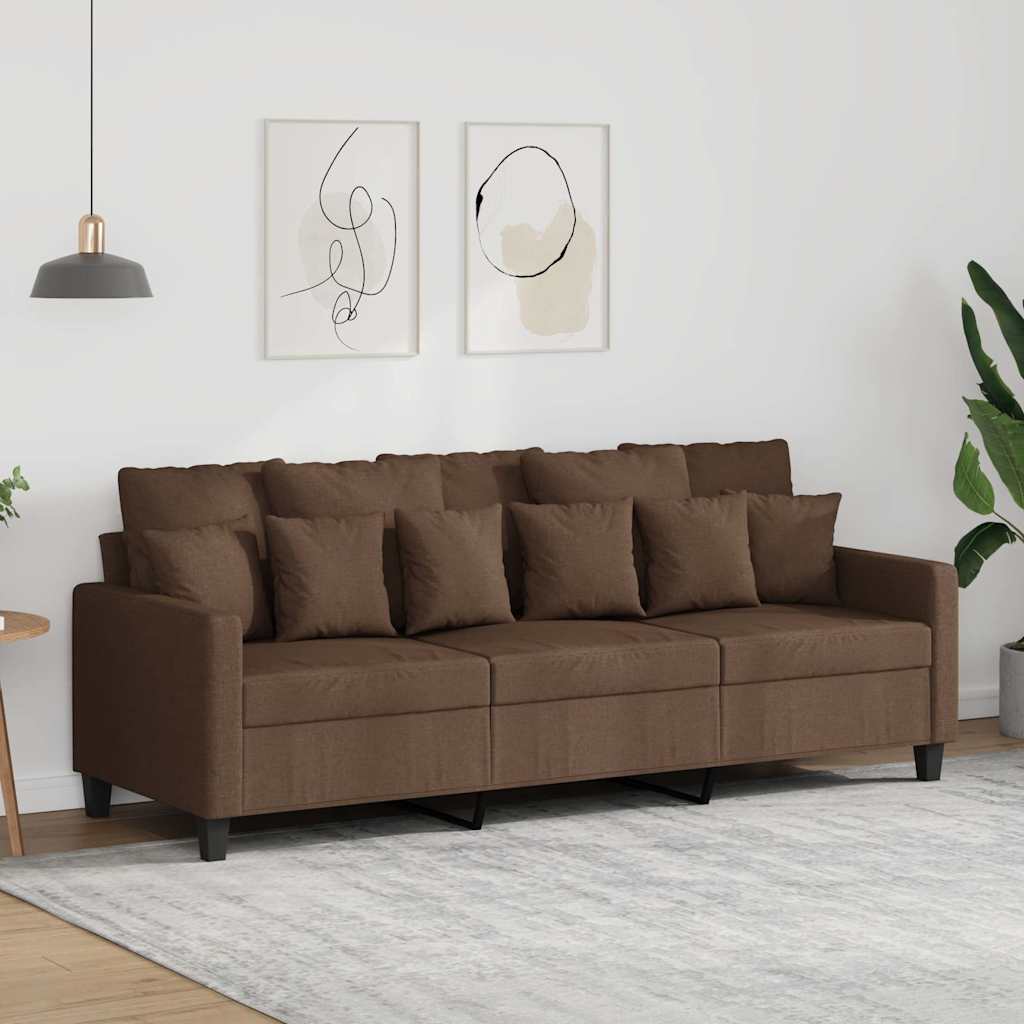 Driezitsbank 180 cm stof bruin is nu te koop bij PeponiXL, paradijselijk wonen!