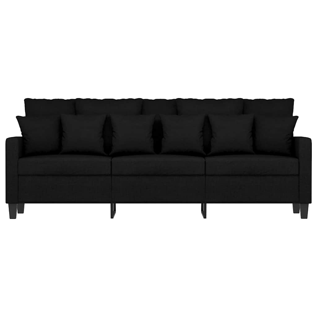 Driezitsbank 180 cm stof zwart is nu te koop bij PeponiXL, paradijselijk wonen!