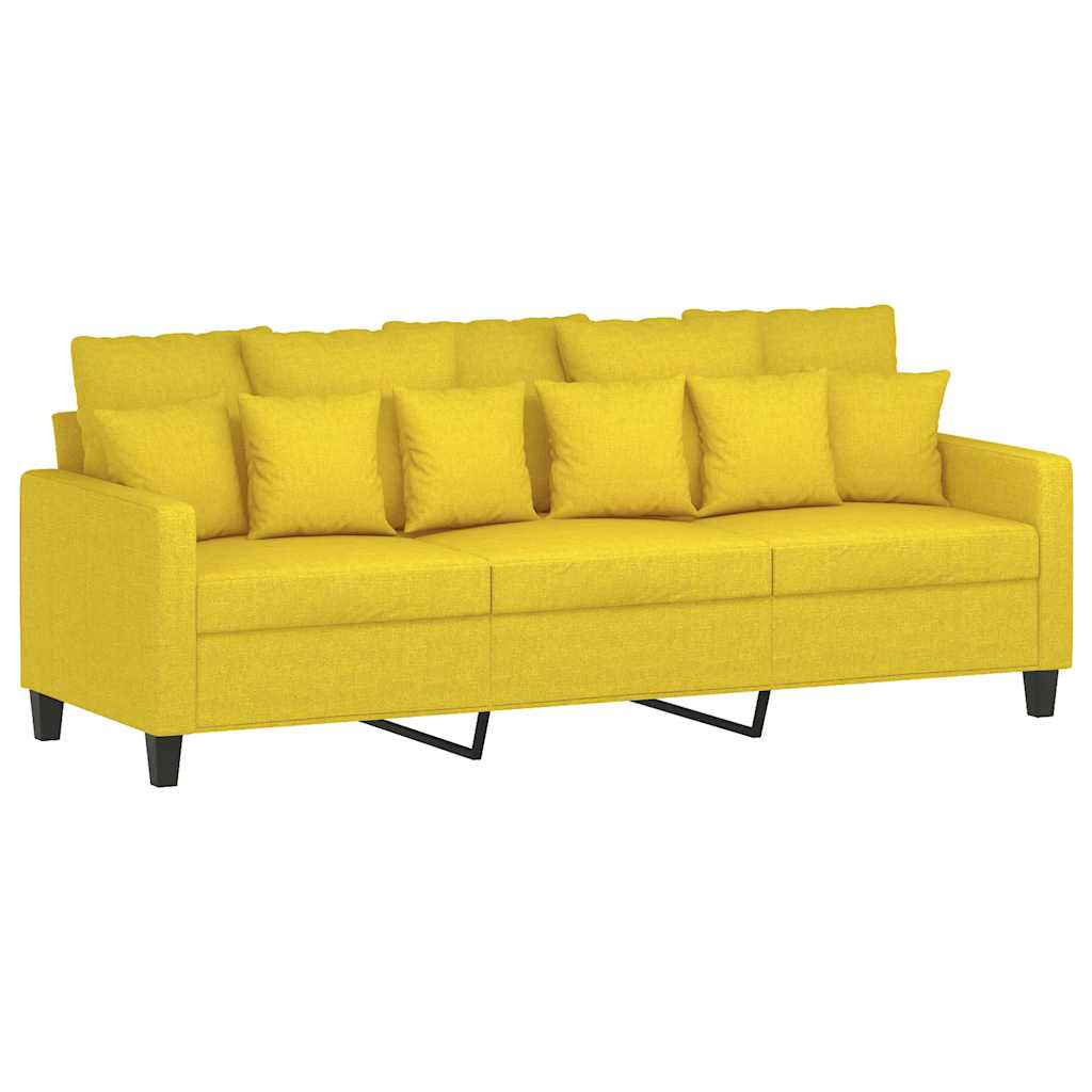 Driezitsbank 180 cm stof lichtgeel is nu te koop bij PeponiXL, paradijselijk wonen!