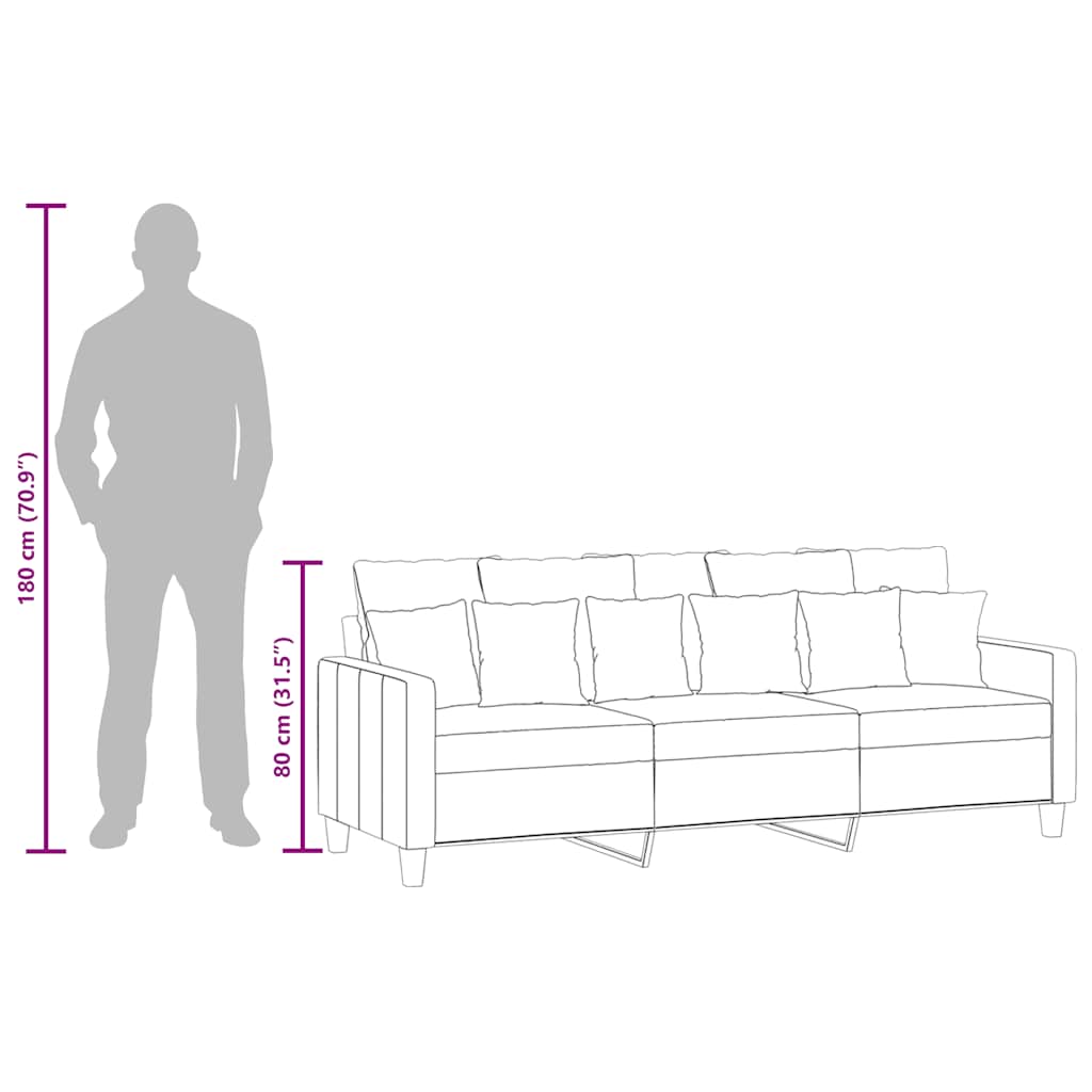 Driezitsbank 180 cm stof lichtgeel is nu te koop bij PeponiXL, paradijselijk wonen!