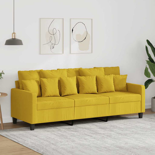 Driezitsbank 180 cm stof lichtgeel is nu te koop bij PeponiXL, paradijselijk wonen!