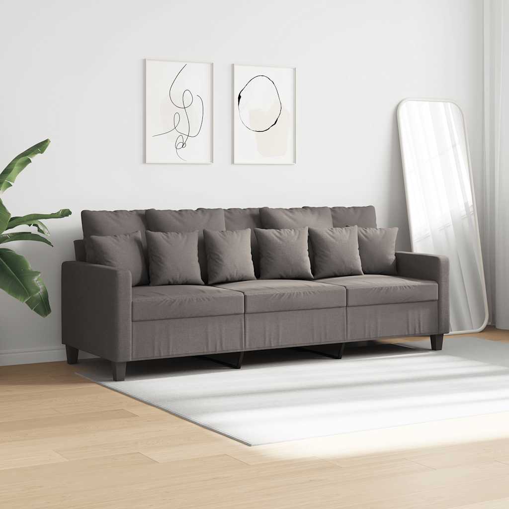 Driezitsbank 180 cm stof taupe is nu te koop bij PeponiXL, paradijselijk wonen!