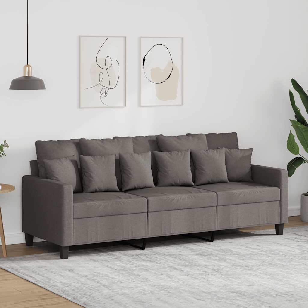 Driezitsbank 180 cm stof taupe is nu te koop bij PeponiXL, paradijselijk wonen!