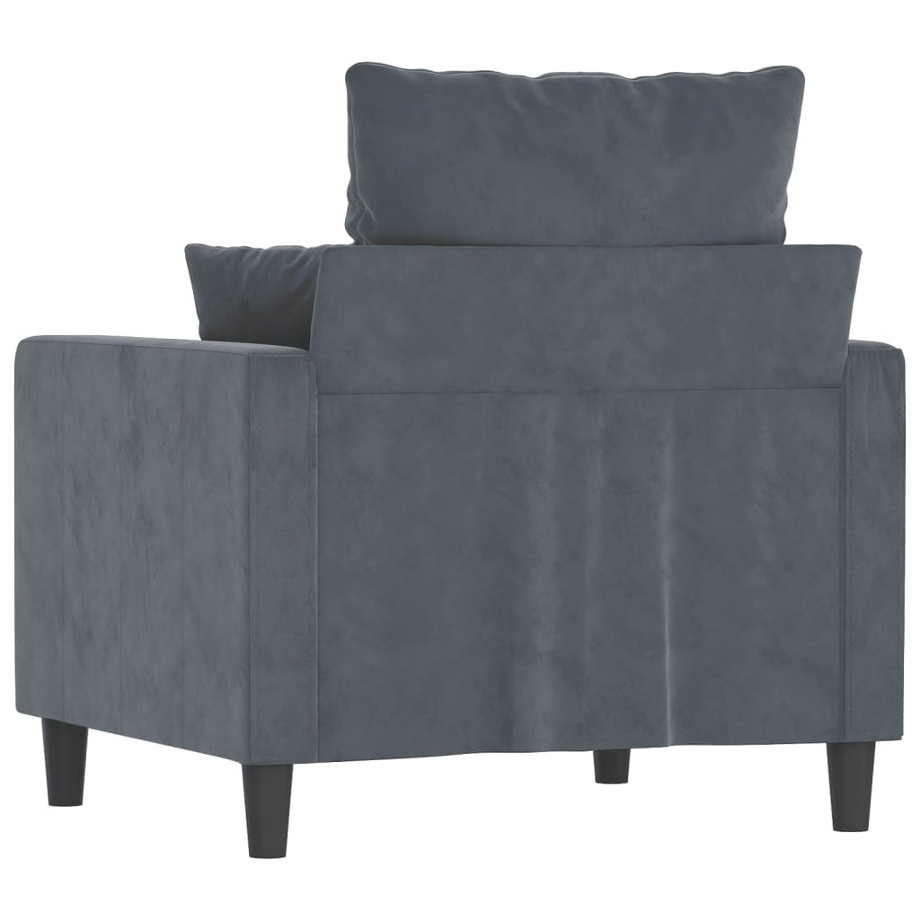 Fauteuil 60 cm fluweel donkergrijs is nu te koop bij PeponiXL, paradijselijk wonen!