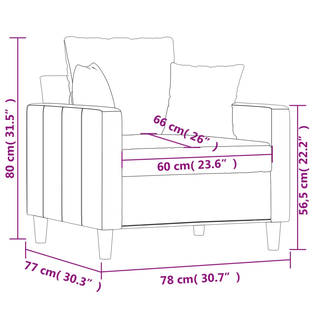 Fauteuil 60 cm fluweel donkergrijs is nu te koop bij PeponiXL, paradijselijk wonen!