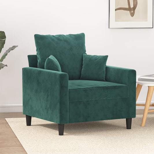 Fauteuil 60 cm fluweel donkergroen is nu te koop bij PeponiXL, paradijselijk wonen!