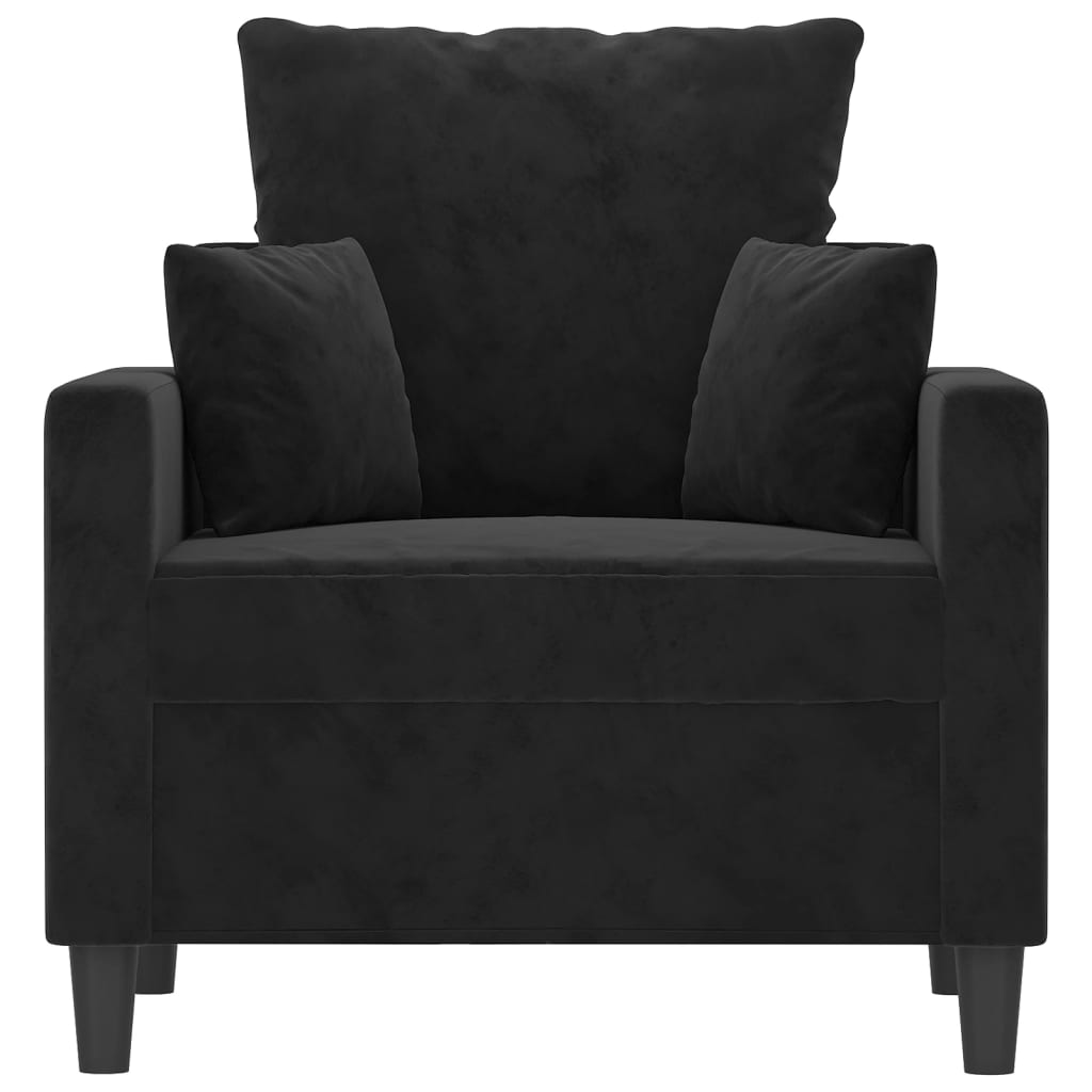 Fauteuil 60 cm fluweel zwart is nu te koop bij PeponiXL, paradijselijk wonen!