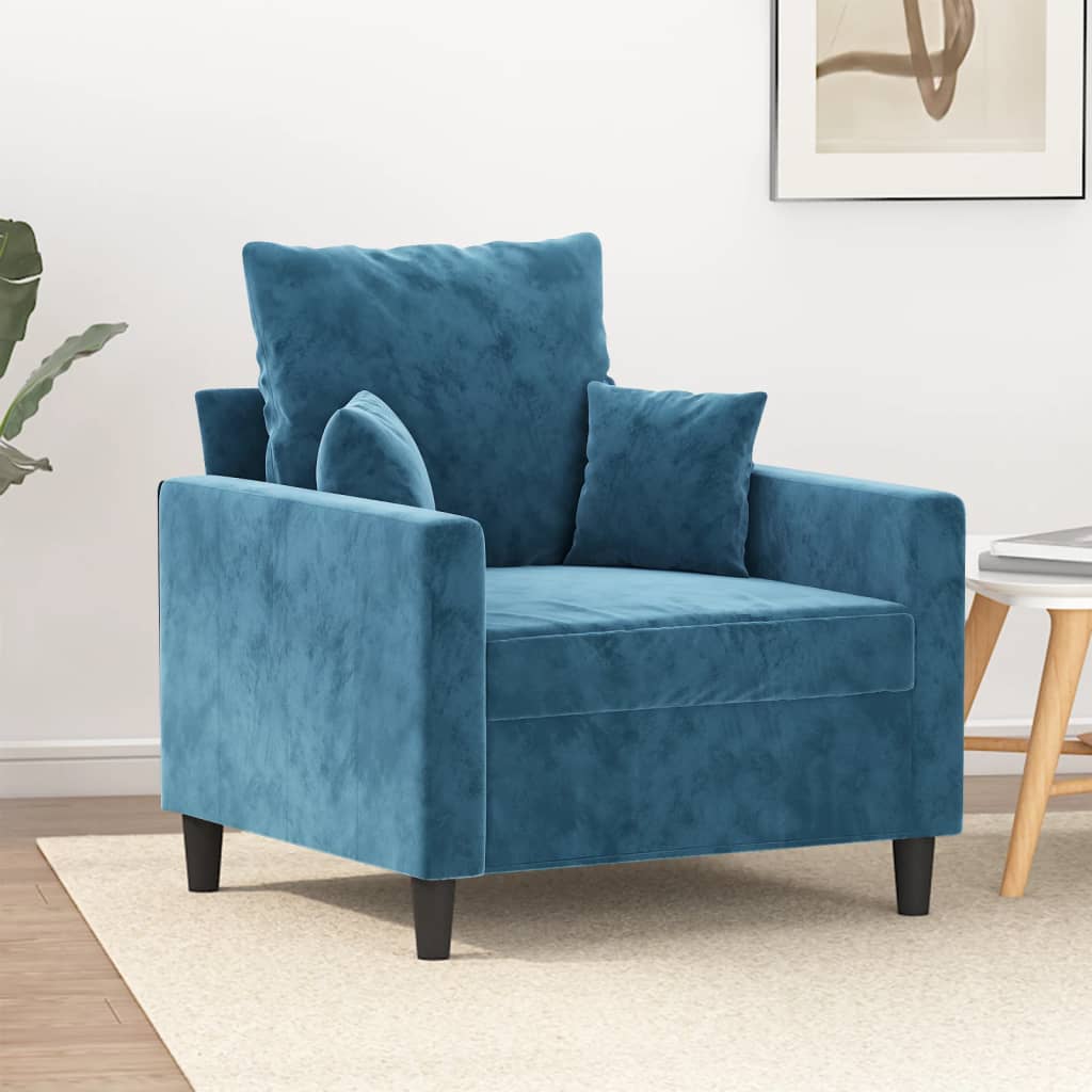 Fauteuil 60 cm fluweel blauw is nu te koop bij PeponiXL, paradijselijk wonen!