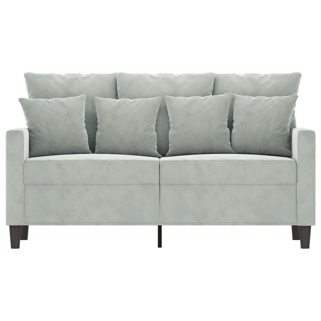 Tweezitsbank 120 cm fluweel lichtgrijs is nu te koop bij PeponiXL, paradijselijk wonen!