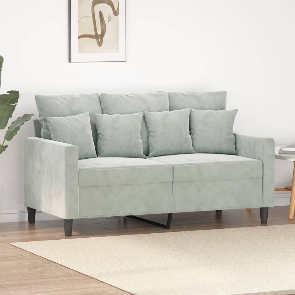 Tweezitsbank 120 cm fluweel lichtgrijs is nu te koop bij PeponiXL, paradijselijk wonen!