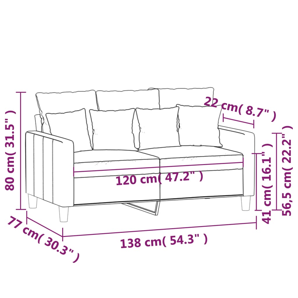 Tweezitsbank 120 cm fluweel roze is nu te koop bij PeponiXL, paradijselijk wonen!