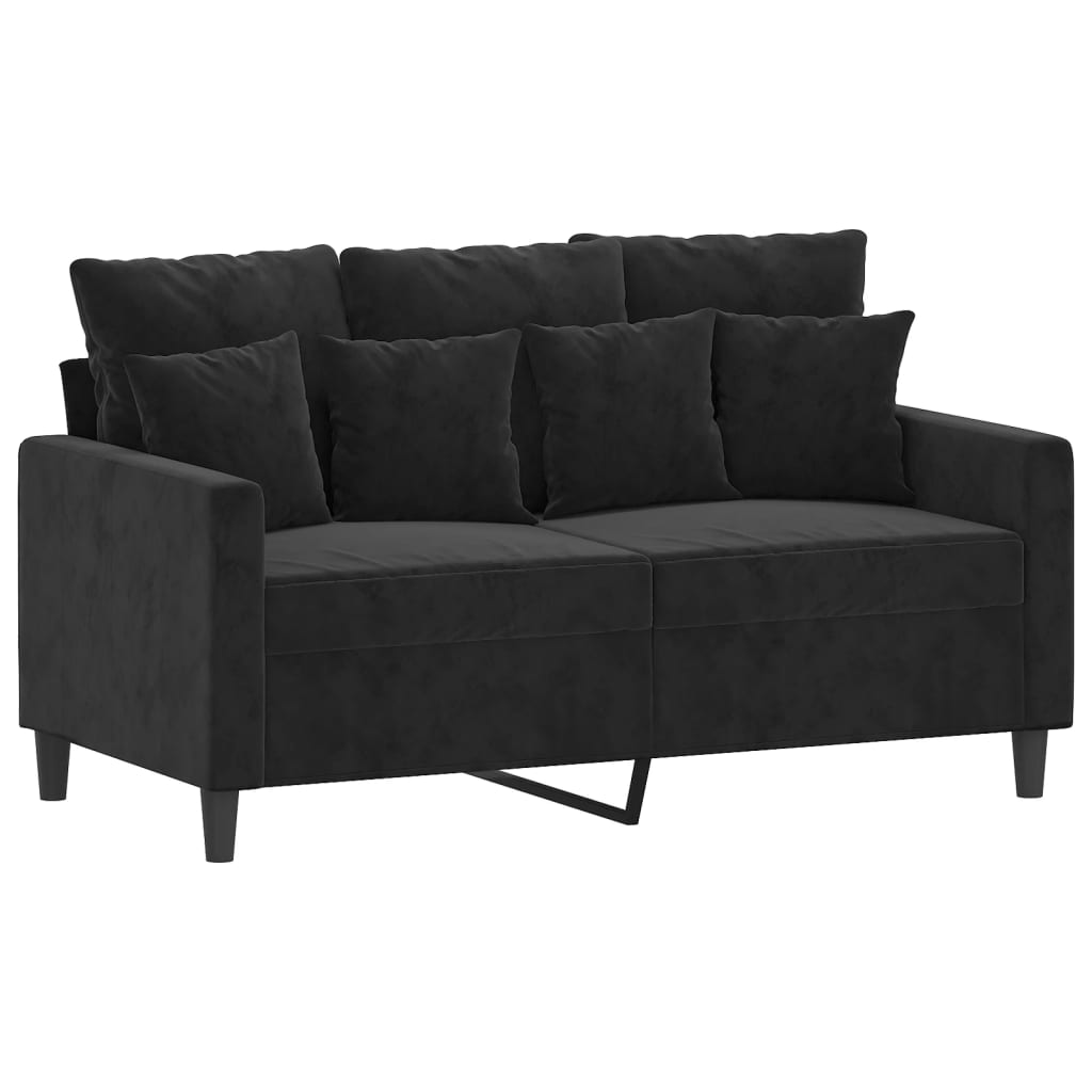 Tweezitsbank 120 cm fluweel zwart is nu te koop bij PeponiXL, paradijselijk wonen!