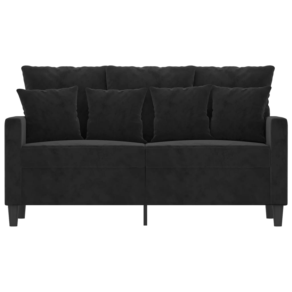 Tweezitsbank 120 cm fluweel zwart is nu te koop bij PeponiXL, paradijselijk wonen!
