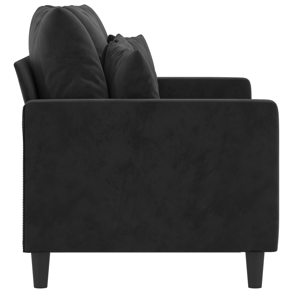 Tweezitsbank 120 cm fluweel zwart is nu te koop bij PeponiXL, paradijselijk wonen!