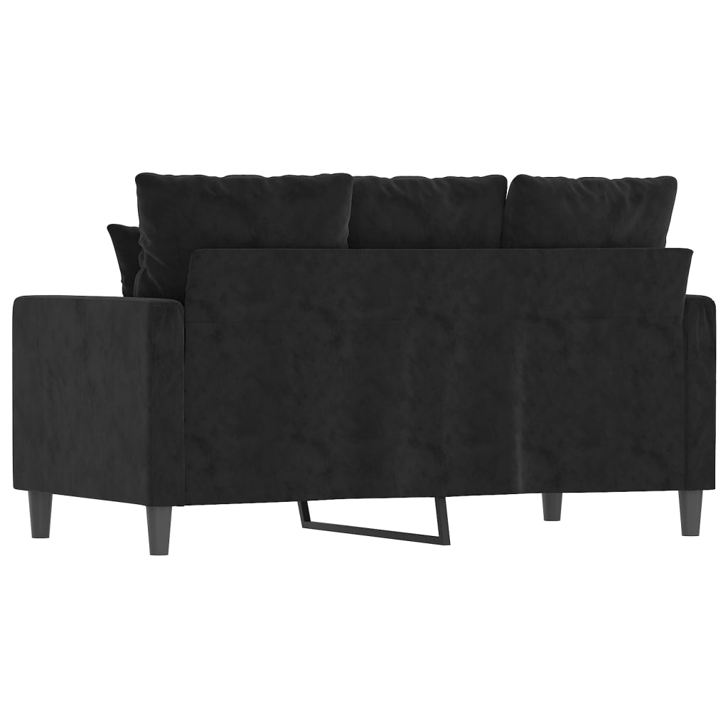 Tweezitsbank 120 cm fluweel zwart is nu te koop bij PeponiXL, paradijselijk wonen!
