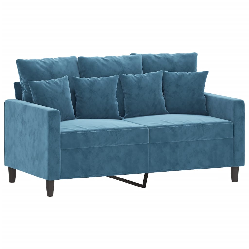 Tweezitsbank 120 cm fluweel blauw is nu te koop bij PeponiXL, paradijselijk wonen!
