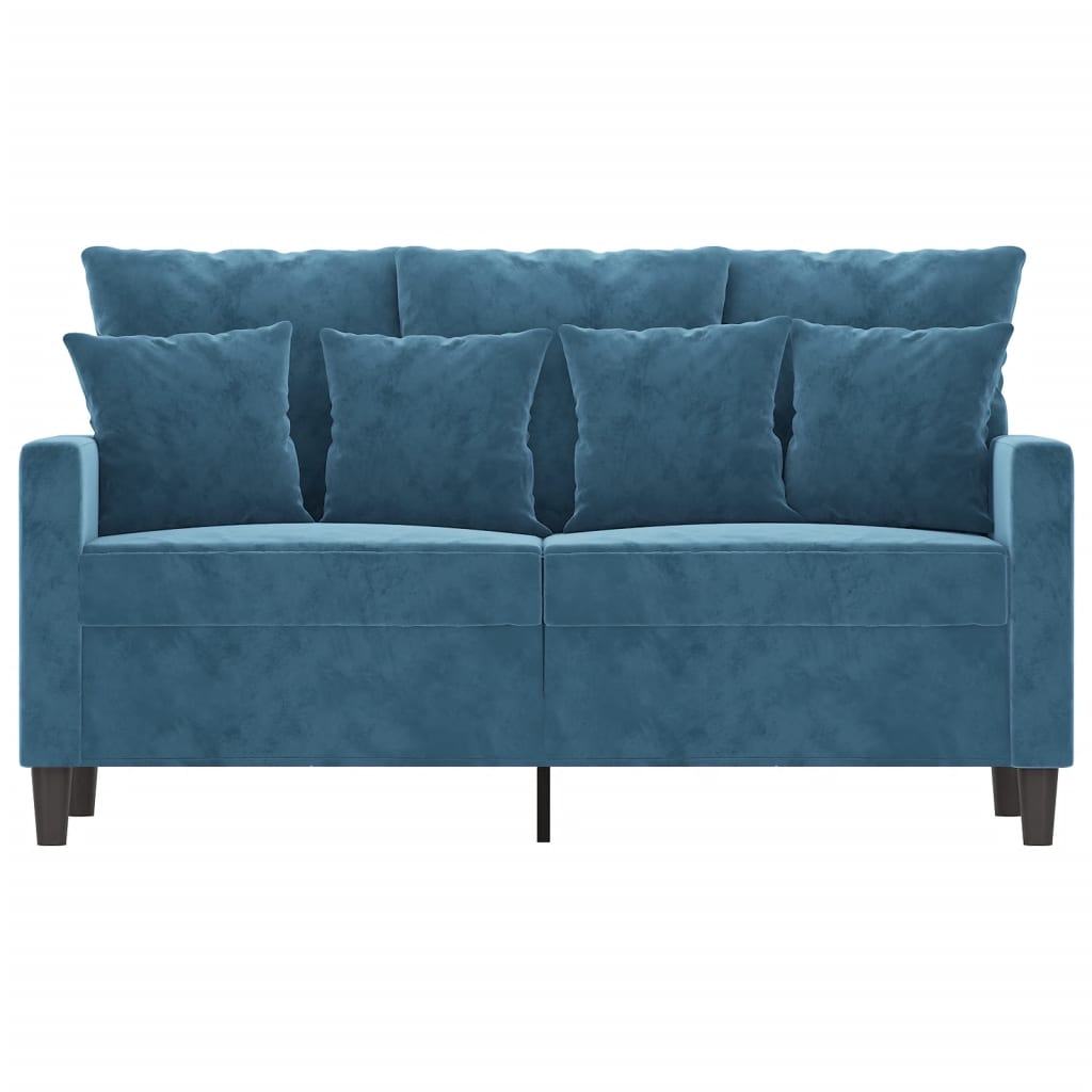 Tweezitsbank 120 cm fluweel blauw is nu te koop bij PeponiXL, paradijselijk wonen!