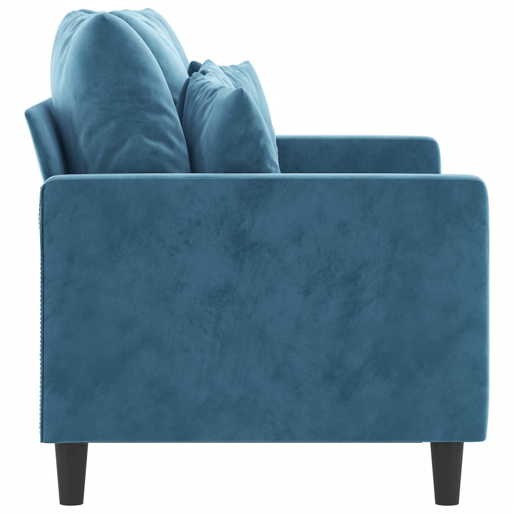 Tweezitsbank 120 cm fluweel blauw is nu te koop bij PeponiXL, paradijselijk wonen!