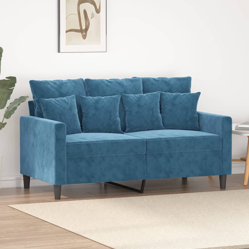 Tweezitsbank 120 cm fluweel blauw is nu te koop bij PeponiXL, paradijselijk wonen!