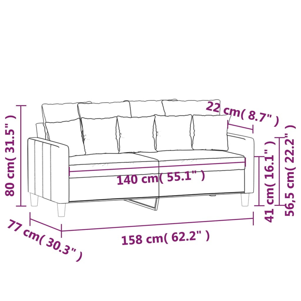 Tweezitsbank 140 cm fluweel donkergrijs is nu te koop bij PeponiXL, paradijselijk wonen!