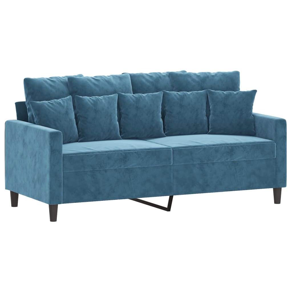 Tweezitsbank 140 cm fluweel blauw is nu te koop bij PeponiXL, paradijselijk wonen!