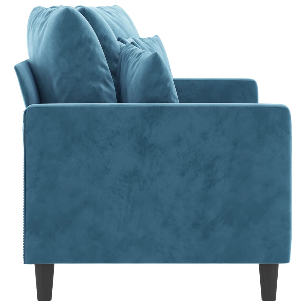 Tweezitsbank 140 cm fluweel blauw is nu te koop bij PeponiXL, paradijselijk wonen!