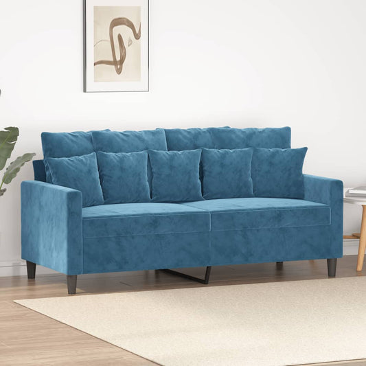 Tweezitsbank 140 cm fluweel blauw is nu te koop bij PeponiXL, paradijselijk wonen!
