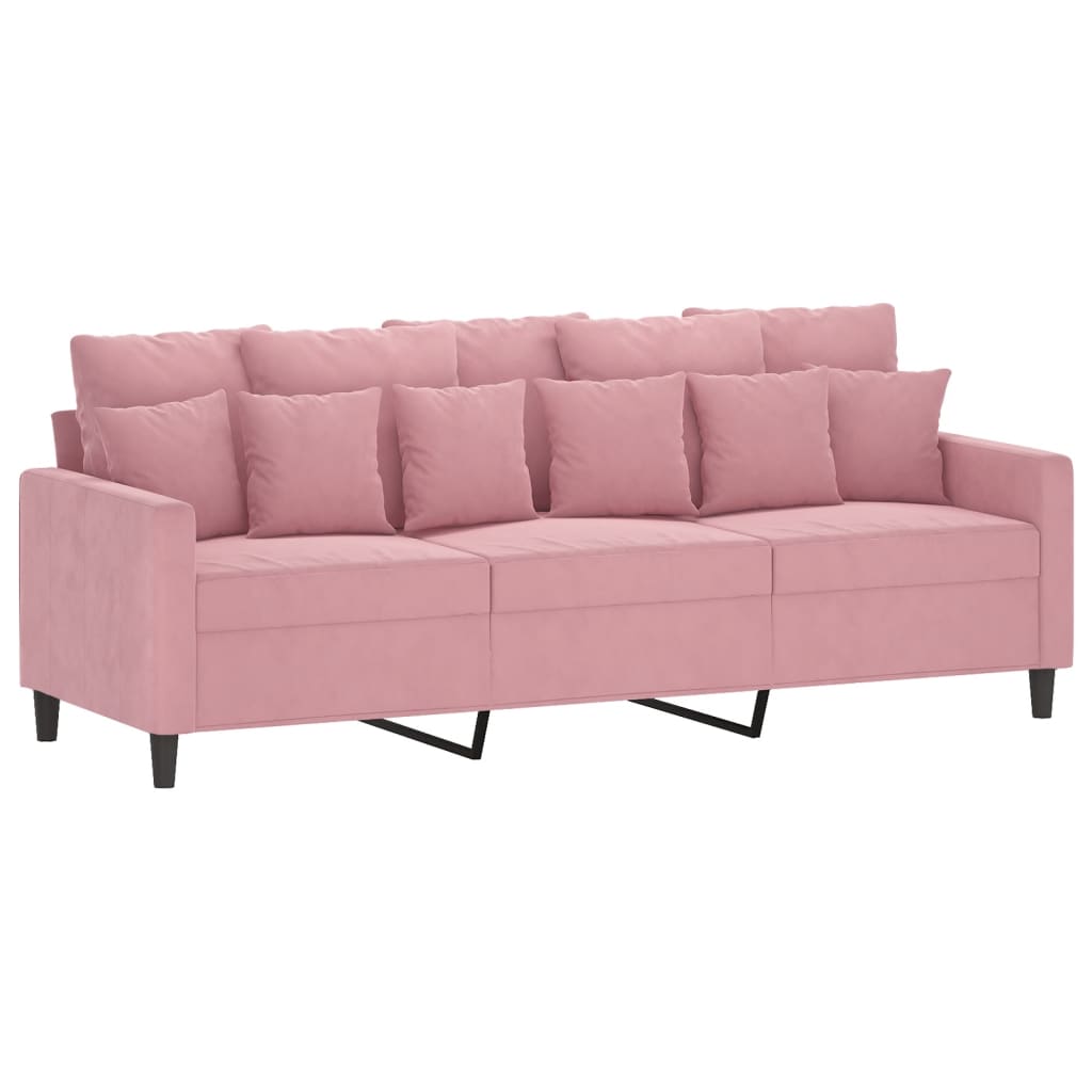 Driezitsbank 180 cm fluweel roze is nu te koop bij PeponiXL, paradijselijk wonen!