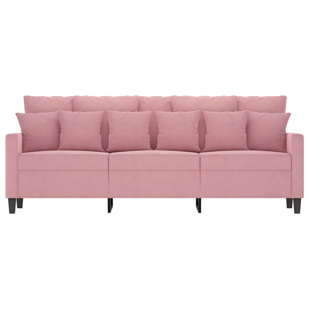 Driezitsbank 180 cm fluweel roze is nu te koop bij PeponiXL, paradijselijk wonen!