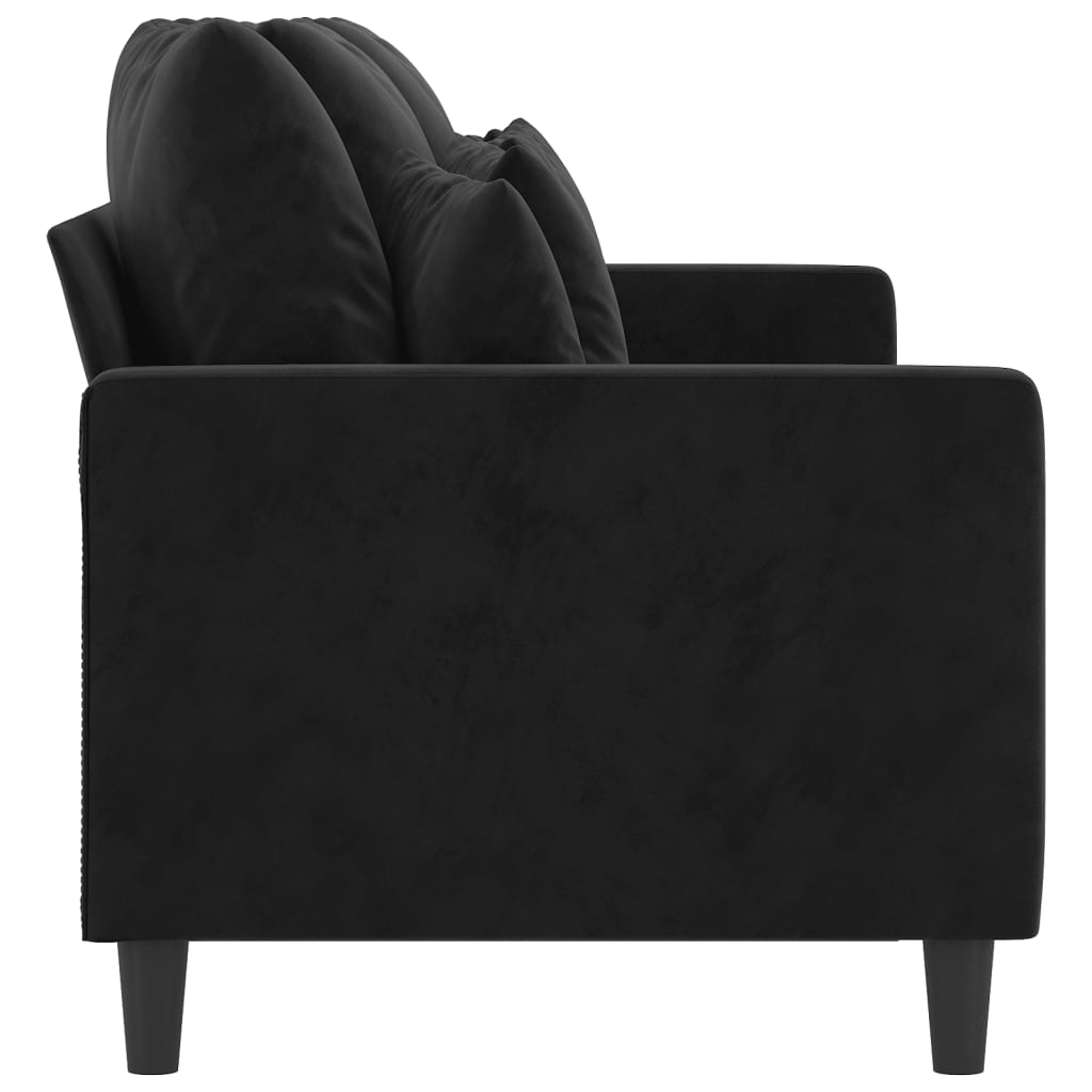 Driezitsbank 180 cm fluweel zwart is nu te koop bij PeponiXL, paradijselijk wonen!