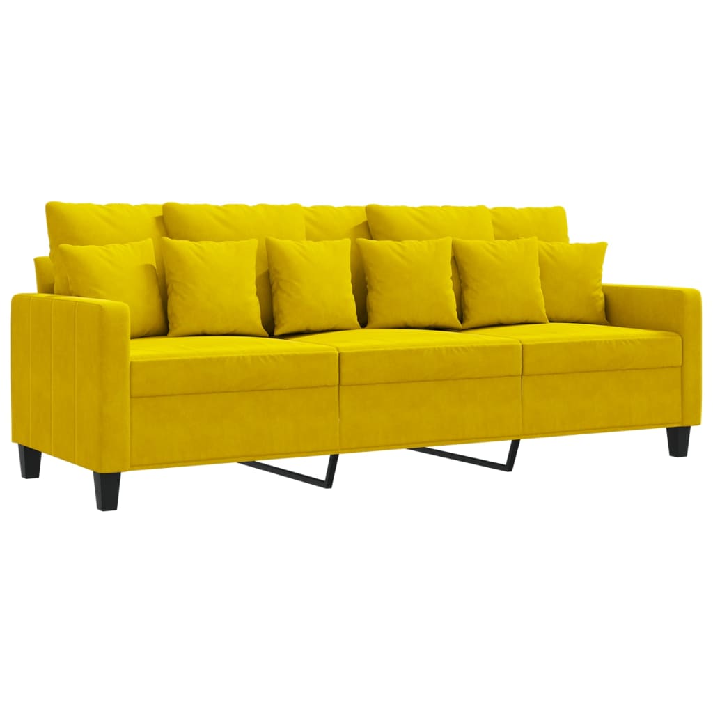 Driezitsbank 180 cm fluweel geel is nu te koop bij PeponiXL, paradijselijk wonen!
