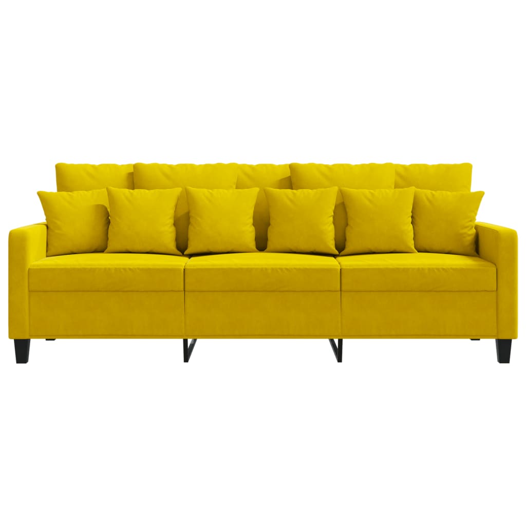 Driezitsbank 180 cm fluweel geel is nu te koop bij PeponiXL, paradijselijk wonen!