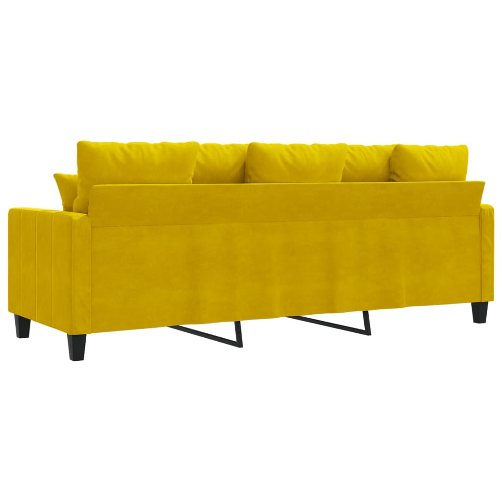 Driezitsbank 180 cm fluweel geel is nu te koop bij PeponiXL, paradijselijk wonen!