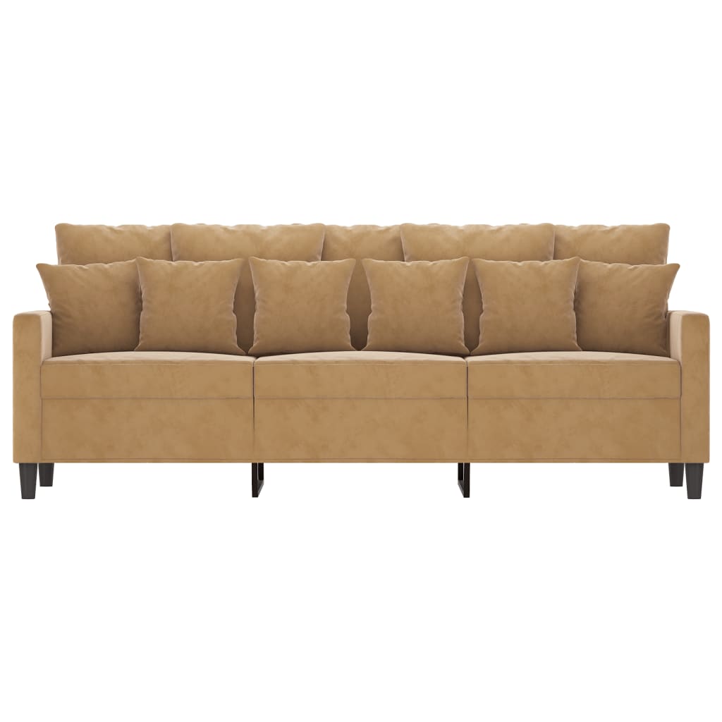 Driezitsbank 180 cm fluweel bruin is nu te koop bij PeponiXL, paradijselijk wonen!