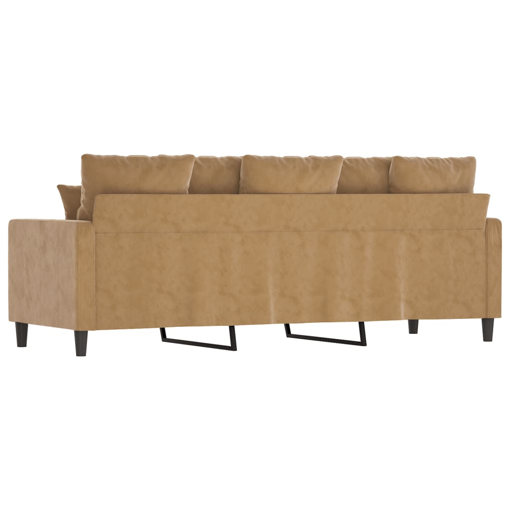 Driezitsbank 180 cm fluweel bruin is nu te koop bij PeponiXL, paradijselijk wonen!