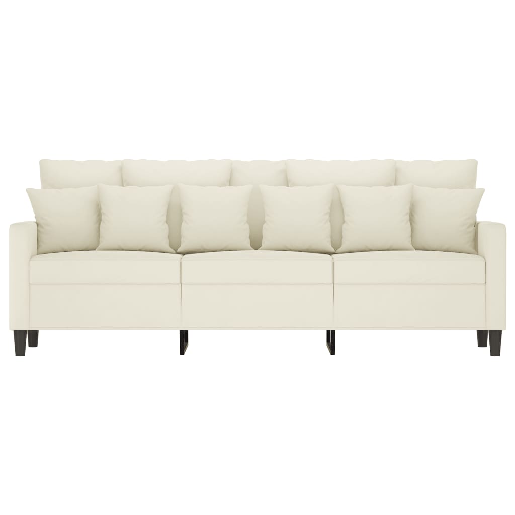 Driezitsbank 180 cm fluweel crèmekleurig is nu te koop bij PeponiXL, paradijselijk wonen!
