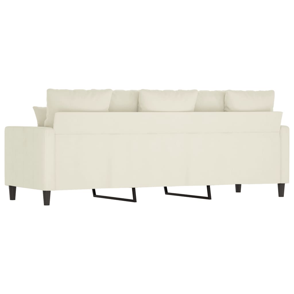 Driezitsbank 180 cm fluweel crèmekleurig is nu te koop bij PeponiXL, paradijselijk wonen!