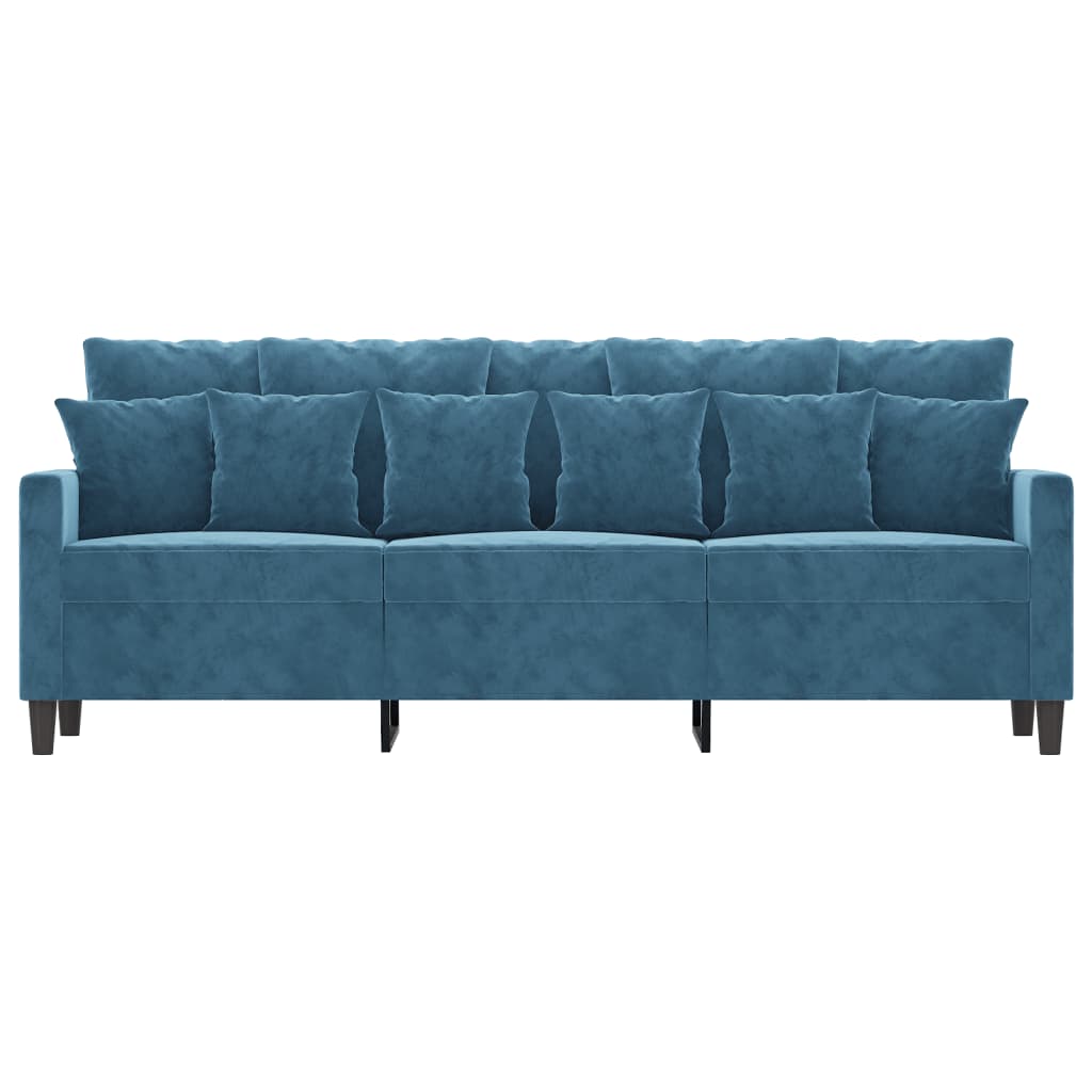 Driezitsbank 180 cm fluweel blauw is nu te koop bij PeponiXL, paradijselijk wonen!