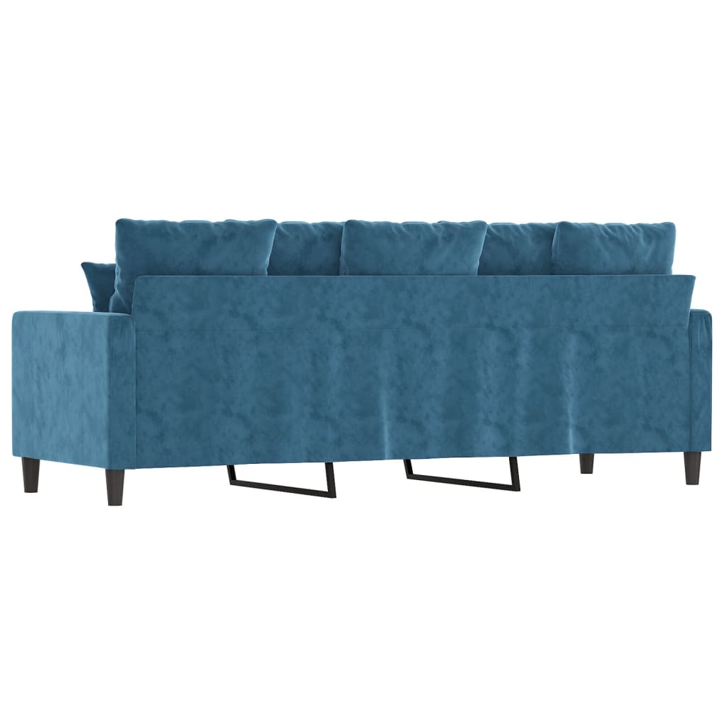 Driezitsbank 180 cm fluweel blauw is nu te koop bij PeponiXL, paradijselijk wonen!