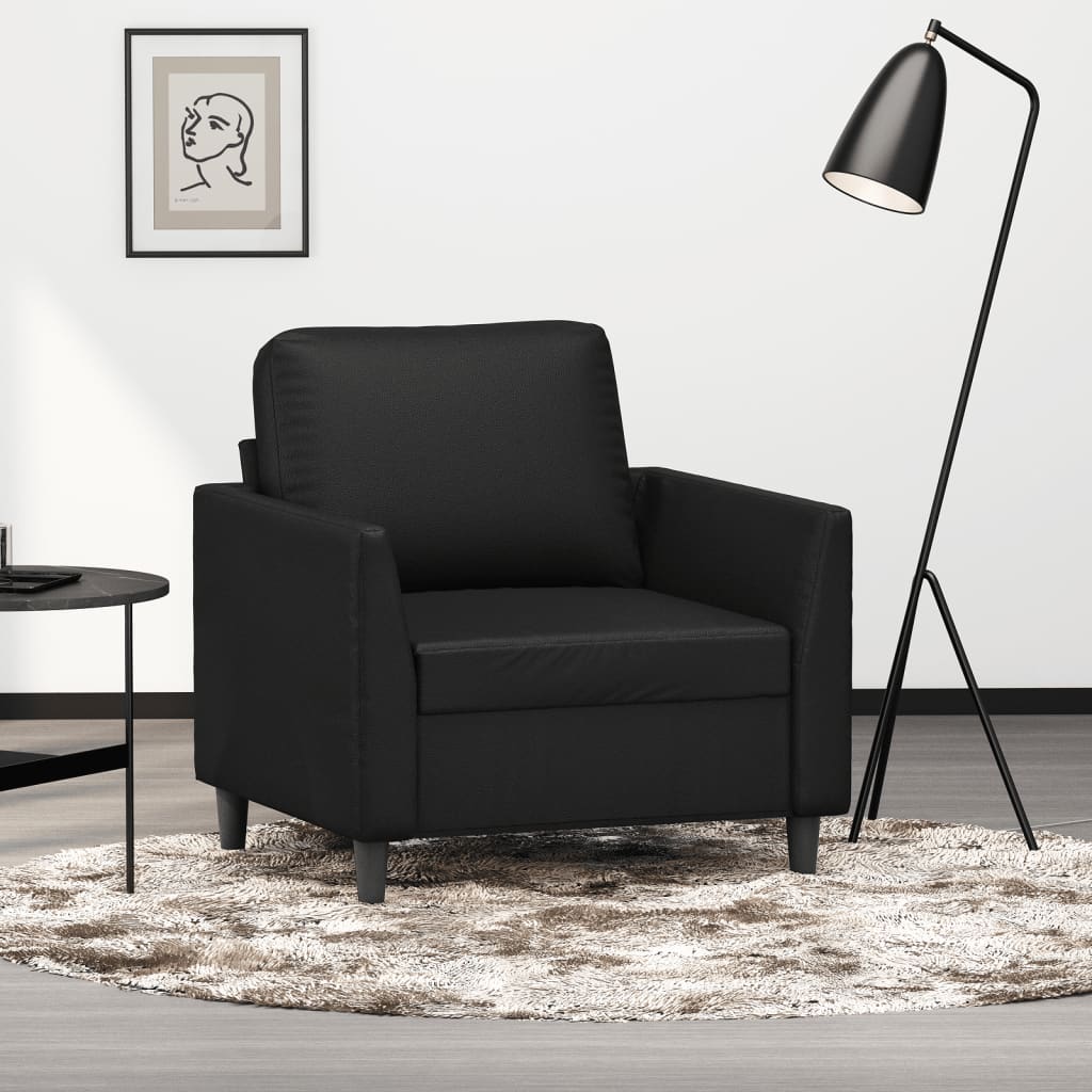 Fauteuil 60 cm kunstleer zwart is nu te koop bij PeponiXL, paradijselijk wonen!