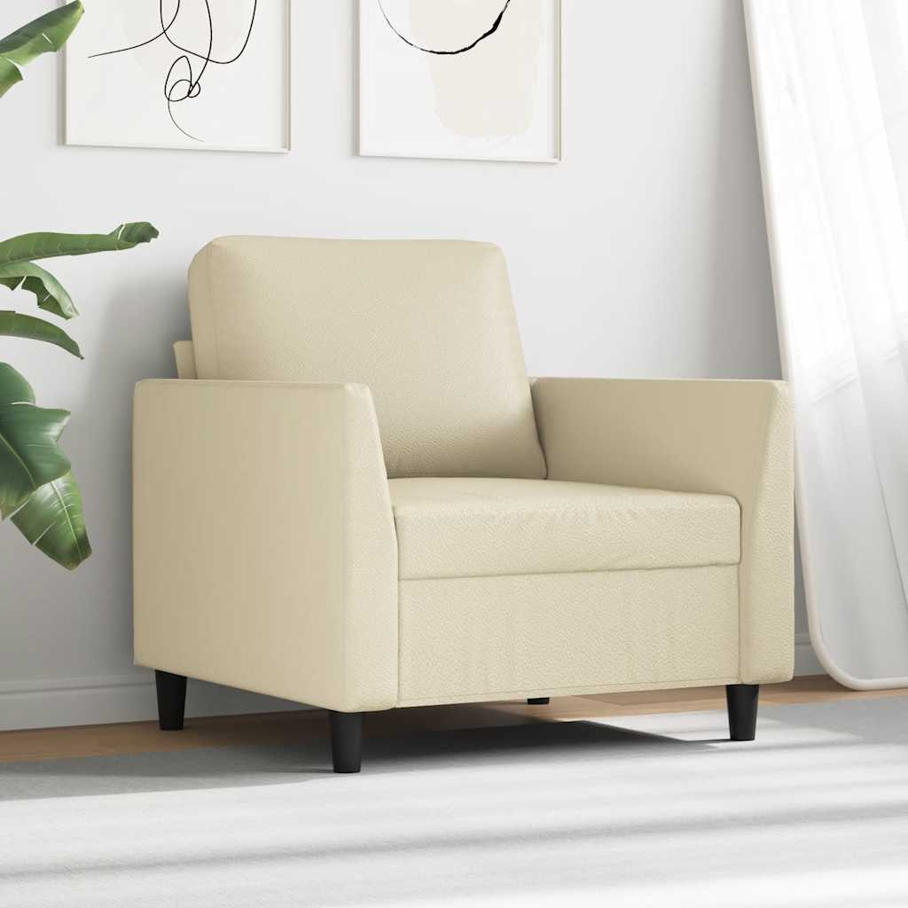 Fauteuil 60 cm kunstleer crèmekleurig is nu te koop bij PeponiXL, paradijselijk wonen!