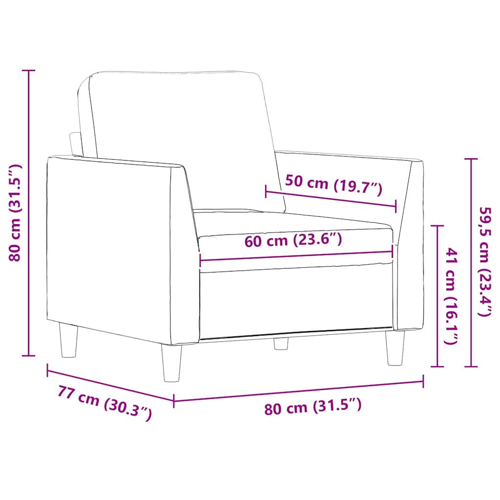 Fauteuil 60 cm kunstleer crèmekleurig is nu te koop bij PeponiXL, paradijselijk wonen!