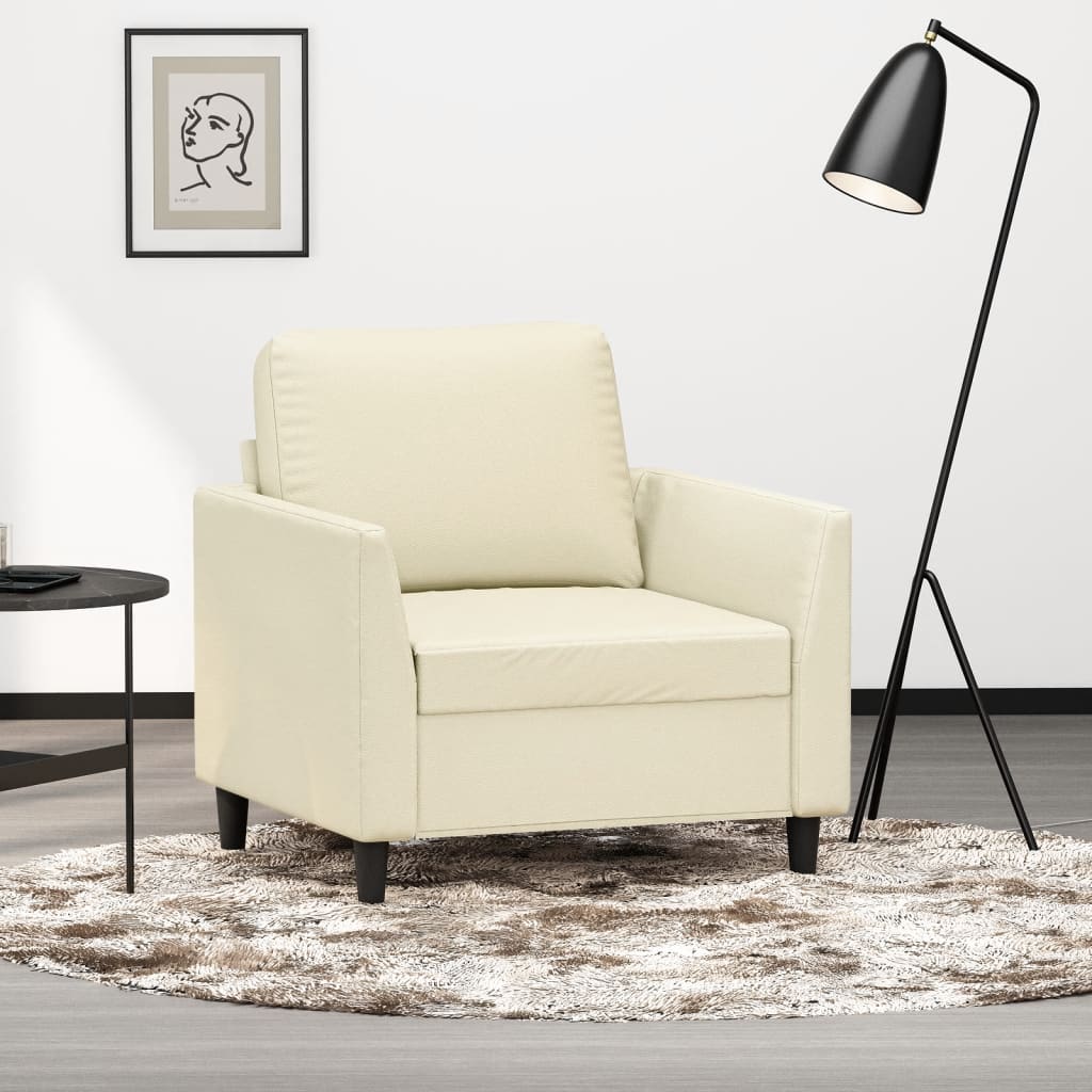 Fauteuil 60 cm kunstleer crèmekleurig is nu te koop bij PeponiXL, paradijselijk wonen!